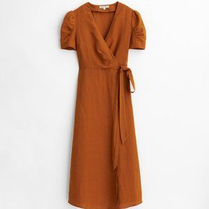 KATE WRAP DRESS in Gold Clay  XS